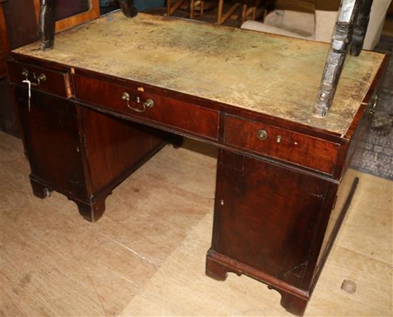 Early 19thC mahogany partners desk(-)